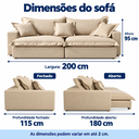 Ver imagem 3 de Sofá Korea 2m Retrátil Reclinável Linho Molas Ensacadas - Bege