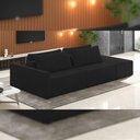 Ver imagem 2 de Sofá Ilha Modular para Sala 232cm com Puff Dublin K01 Veludo Preto - Lyam Decor