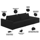 Ver imagem 4 de Sofá Ilha Modular para Sala 232cm com Puff Dublin K01 Veludo Preto - Lyam Decor