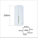 Ver imagem 4 de Módulo Canto 45º com 1 Porta de Espelho 100% MDF