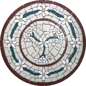 Mandala Mosaico Floral Venezia Cerâmico 100cm