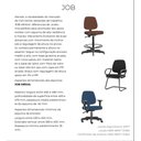 Ver imagem 5 de Cadeira Job com Bracos Assento Courino Base Caixa Metalica Preta - 54530