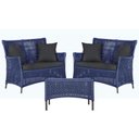 Ver imagem 1 de 2 Sofás e Mesa Igapó Alumínio Marrom Corda Náutica E11 Trama Azul