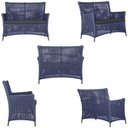 Ver imagem 2 de 2 Sofás e Mesa Igapó Alumínio Marrom Corda Náutica E11 Trama Azul