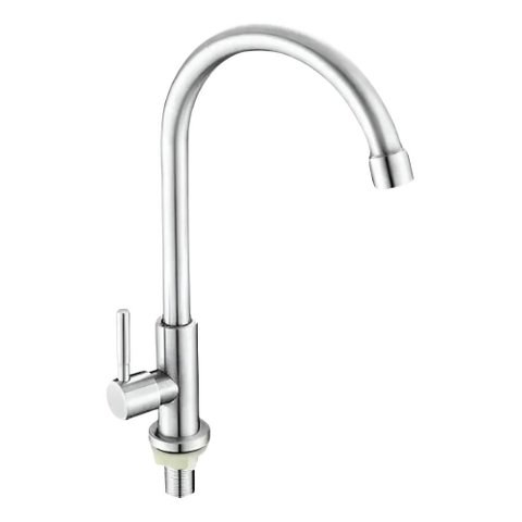 Torneira Monocomando Aço Inox 306 Lavatório e Lavanderia Bica Móvel Escovado (R)