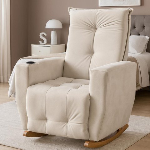 Poltrona de Amamentação Balanço Agatha Puff Begeclaro