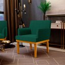 Ver imagem 2 de Kit 3 Poltronas Decorativas Para Sala De Estar E Recepção Beatriz W01 Bouclê Verde - Lyam Decor