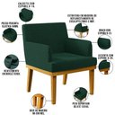 Ver imagem 4 de Kit 3 Poltronas Decorativas Para Sala De Estar E Recepção Beatriz W01 Bouclê Verde - Lyam Decor