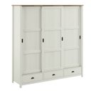 Ver imagem 2 de Guarda-roupa Topázio 3 Portas de Correr Branco/freijó Madeira Pinus - Finestra
