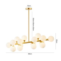 Lustre Pendente Nordecor Dornan 2422 Dourado G9 Bivolt - 7