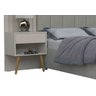 Cabeceira Extensível Zara Off White com Mesa de Apoio e Capitonê - Móveisaqui - 3