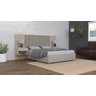 Cabeceira Extensível Zara Off White com Mesa de Apoio e Capitonê - Móveisaqui - 2