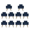 Ver imagem 4 de Kit 10 Poltronas: Elegância para Recepção e Sala de Espera Azul-marinho