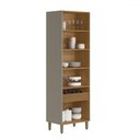 Ver imagem 2 de Cristaleira Renard 2 Portas 1 Gaveta com Vidro e Led 100% Mdf Jequitibá/gris Fosco - Pnr Móveis