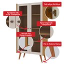 Ver imagem 5 de Cristaleira Genialflex Vértice 2 Portas Cinamomo Branco Laca