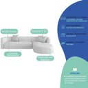 Ver imagem 4 de Sofá Modular Sala de Estar Decoração Luxo 265cm Lado Esquerdo Suede Celinne Luxuoso