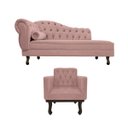 Ver imagem 2 de Kit Diva Recamier Diana 160cm Lado Direito e 01 Poltrona Classic Linho - Doce Sonho Móveis RECAMIER