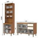 Ver imagem 3 de Cozinha Venaly 5 Peças com Balcão Pia e Torre Quente 1 Forno Cinamomo/off White - Móveis Henn