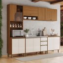 Ver imagem 2 de Cozinha Venaly 5 Peças com Balcão Pia e Torre Quente 1 Forno Cinamomo/off White - Móveis Henn