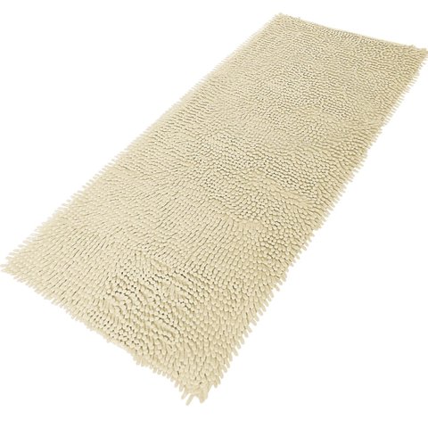 Tapete Bolinha Banheiro Antiderrapante 50cmx100cm Marfim