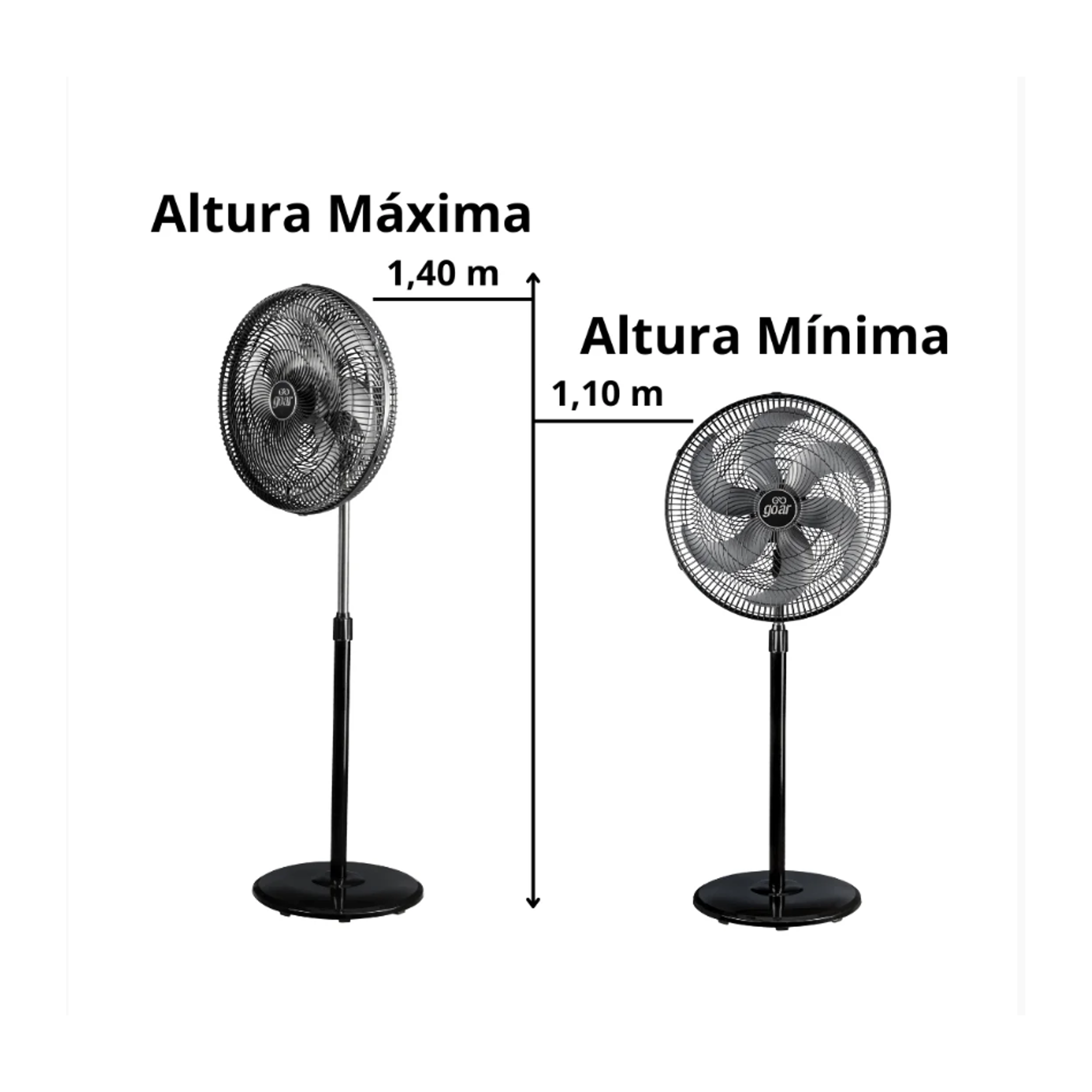 Ventilador Turbo Coluna 50cm 127v Goar Grande Pedestal Cinza - 3