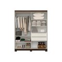 Ver imagem 4 de Guarda Roupas 2 Portas de Correr e 2 Gavetas C/ Espelho Helena Flex Cinamomo/cinamomo ou Off White