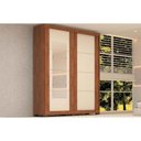 Ver imagem 1 de Guarda Roupas 2 Portas de Correr e 2 Gavetas C/ Espelho Helena Flex Cinamomo/cinamomo ou Off White