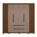 Ver imagem 3 de Guarda Roupa Casal Doble 4 Portas e 4 Gavetas Nogueira/capuccino - Móveis Albatroz