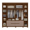 Ver imagem 4 de Guarda Roupa Casal Doble 4 Portas e 4 Gavetas Nogueira/capuccino - Móveis Albatroz