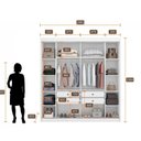 Ver imagem 6 de Guarda Roupa Casal 2 Portas 4 Gavetas 100% MDF com Espelho Trieste Branco/Neve