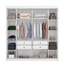 Ver imagem 5 de Guarda Roupa Casal 2 Portas 4 Gavetas 100% MDF com Espelho Trieste Branco/Neve