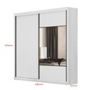 Ver imagem 4 de Guarda Roupa Casal 2 Portas 4 Gavetas 100% MDF com Espelho Trieste Branco/Neve