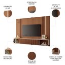 Ver imagem 3 de Painel Tv 85 Pol 219cm Bancada Suspensa Vivaz H01 Off/castanho - Mpozenato