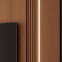 Ver imagem 5 de Painel Tv 85 Pol 219cm Bancada Suspensa Vivaz H01 Off/castanho - Mpozenato