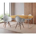 Ver imagem 1 de Mesa Jantar Industrial Canela 137X90Cm Base Ferro Branco Com 4 Poltronas Brancas Ei Cor: Canela