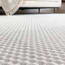 Ver imagem 4 de Tapete Sala Quarto Grande 3,00 X 2,00m Artesanal Rústico 100% Algodão Cru Xadrez Bege Antiderrapante