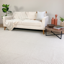 Ver imagem 2 de Tapete Sala Quarto Grande 3,00 X 2,00m Artesanal Rústico 100% Algodão Cru Xadrez Bege Antiderrapante