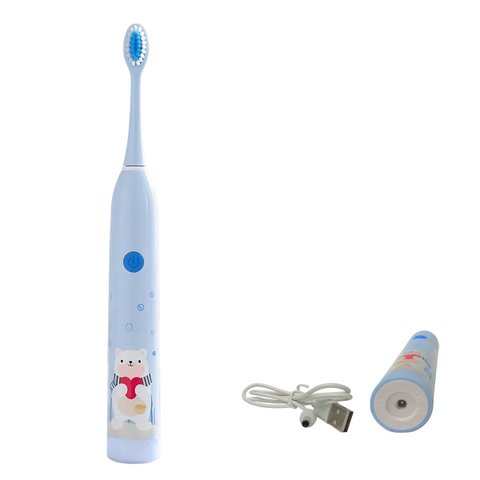 Escova Dental Eletrica Infantil Recarregavel 6 Velocidades Higiene Bucal Gengiva Lingua Limpeza Oral