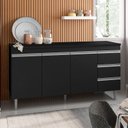 Ver imagem 2 de Balcão de Cozinha Andréia com Tampo 150 Cm Preto Fosco - Ajl