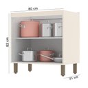 Ver imagem 2 de Balcão de Cozinha 02 Portas 80cm Connect Off White Henn