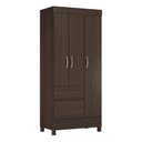 Ver imagem 2 de Guarda Roupa Solteiro Wind 3 Portas com Nichos e Cabideiro - Café Touch Demóbile
