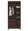 Ver imagem 3 de Guarda Roupa Solteiro Wind 3 Portas com Nichos e Cabideiro - Café Touch Demóbile