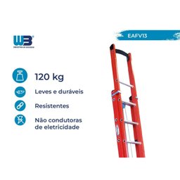 Escada em Fibra Extensível Vazada 13 Degraus 2,70x4,20m Tipo D WBertolo - 4