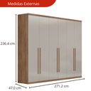 Ver imagem 2 de Guarda Roupa Casal Bellagio com 6 Portas e 6 Gavetas Una Mobília
