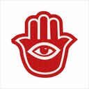 Ver imagem 2 de Capacho Tapete Hamsá Vermelho no Formato