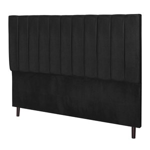 Cabeceira Leblon Preto Estofada para Cama Box Casal Queen Size 164Cm Quarto Luxo JBE Móveis