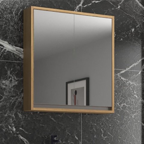 Armário de Banheiro 60cm 02 Portas com Espelho Ref 630 Cewal - Itapuã/cinza Sagrado