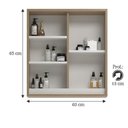 Ver imagem 2 de Armário de Banheiro 60cm 02 Portas com Espelho Ref 630 Cewal - Itapuã/cinza Sagrado