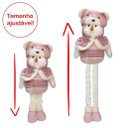 Ver imagem 3 de Boneco de Neve Natal Rosa Fofinho Perna Ajustável 94cm