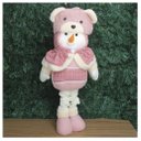 Ver imagem 6 de Boneco de Neve Natal Rosa Fofinho Perna Ajustável 94cm